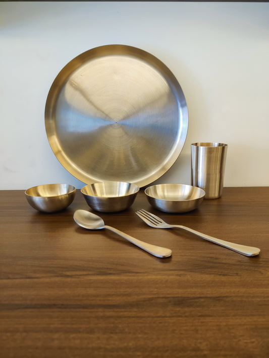 Bronze/Kansa Thali Set of 7 pcs