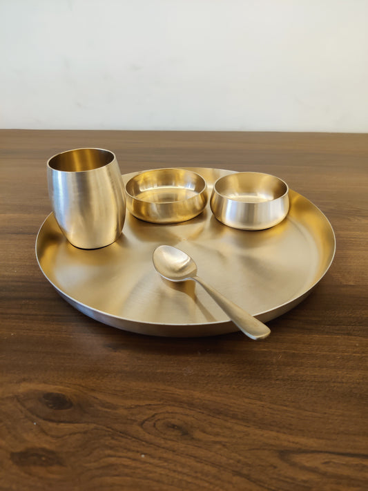 Bronze/Kansa Plate Dinner set of 5 - Tangora