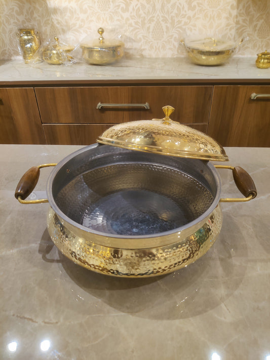 Brass Lagan with wooden handle