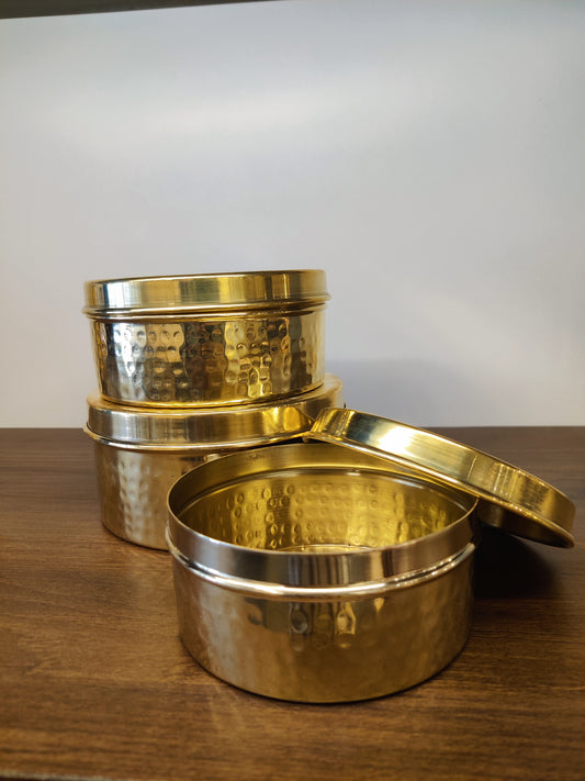 Brass Laddu Box Set of 3