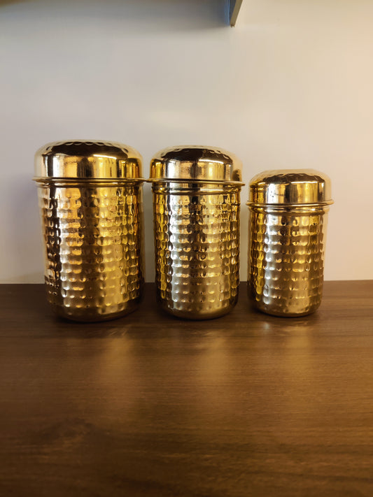 Brass Tea/Coffee/Sugar Jars set