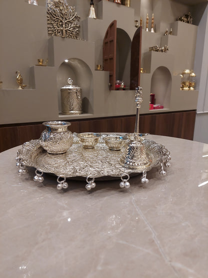 German Silver Pooja Set