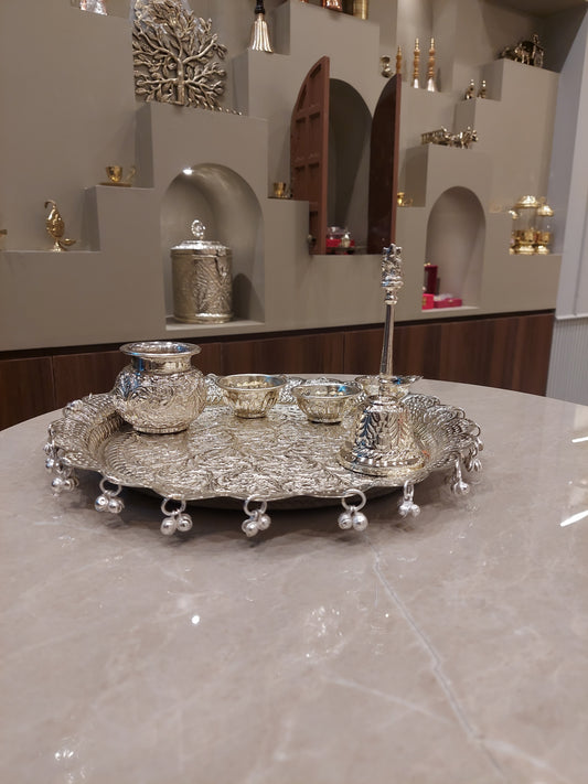 German Silver Pooja Set