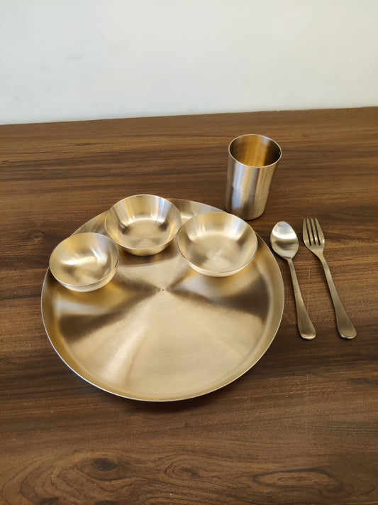 Bronze/Kansa Plate Set of 7 pcs