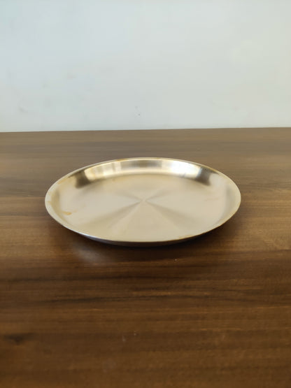 Bronze/Kansa Thali Plate - Side Edged 8inch