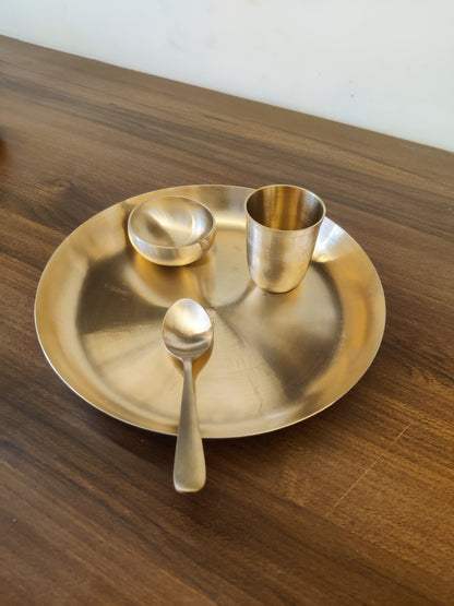 Bronze/Kansa Plate set for Kids - Curvy