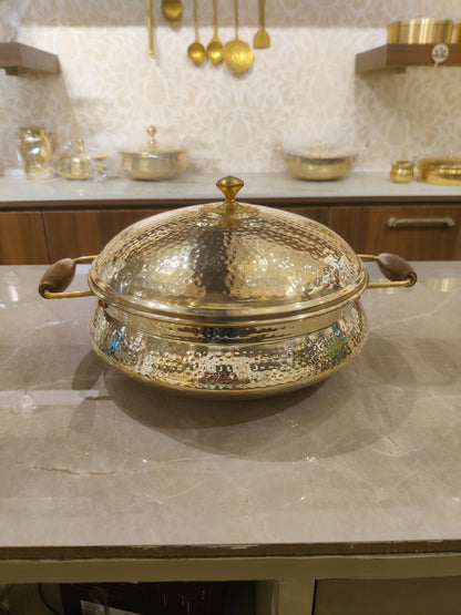 Brass Lagan with wooden handle