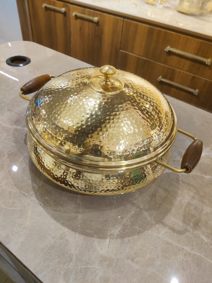Brass Lagan with wooden handle