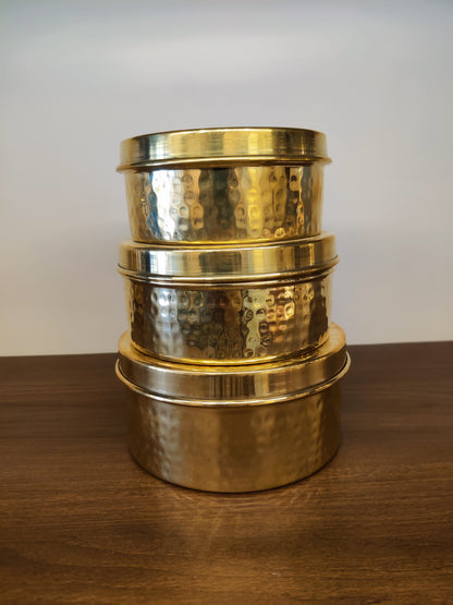 Brass Laddu Box Set of 3