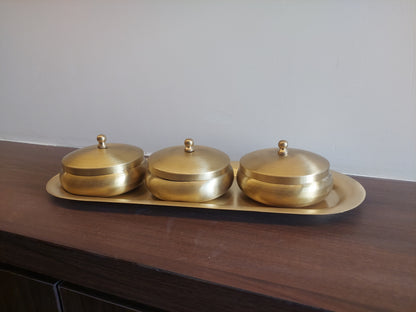 Brass Nut Bowl Set For Gifting