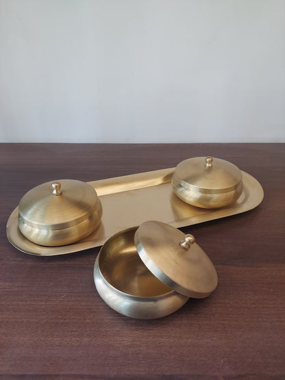 Brass Nut Bowl Set For Gifting