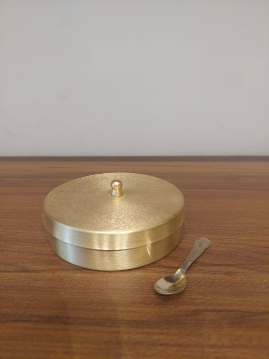 Brass pooja box small