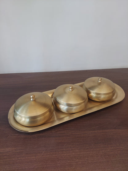 Brass Nut Bowl Set For Gifting