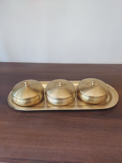 Brass Nut Bowl Set For Gifting